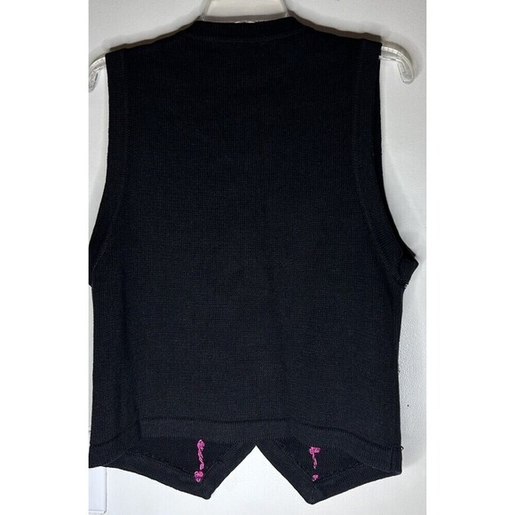 Christmas Vest Beaded Embroidered Ornaments By Arriviste Black Multi Size Medium - Picture 3 of 12